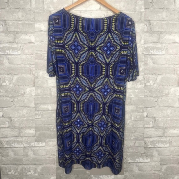 EUC London Times Women’s Sheath Midi Dress  Size 20W *Used (Blue Black) RN58142 - Picture 7 of 12